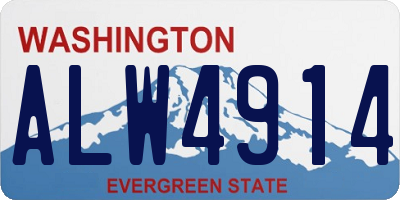WA license plate ALW4914