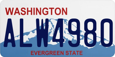 WA license plate ALW4980