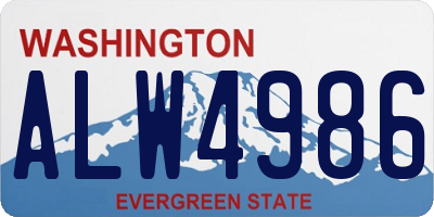 WA license plate ALW4986