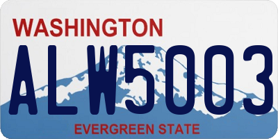 WA license plate ALW5003