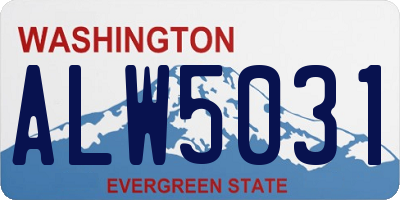 WA license plate ALW5031
