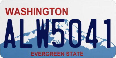 WA license plate ALW5041