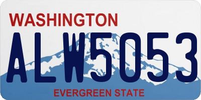 WA license plate ALW5053