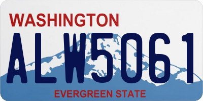 WA license plate ALW5061