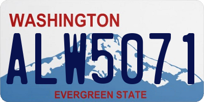 WA license plate ALW5071