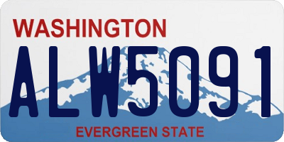 WA license plate ALW5091