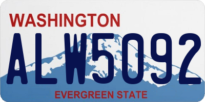 WA license plate ALW5092