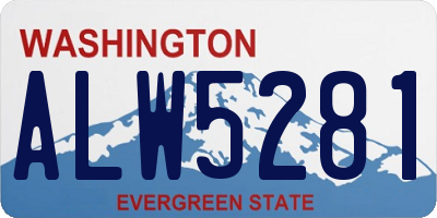 WA license plate ALW5281
