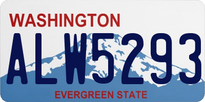 WA license plate ALW5293
