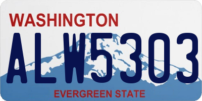 WA license plate ALW5303