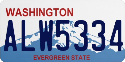 WA license plate ALW5334