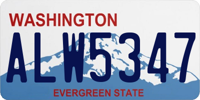 WA license plate ALW5347