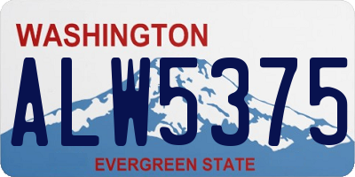 WA license plate ALW5375
