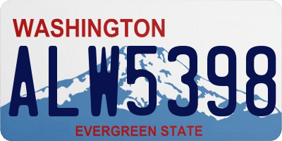 WA license plate ALW5398