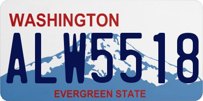 WA license plate ALW5518