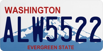 WA license plate ALW5522