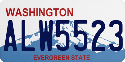 WA license plate ALW5523