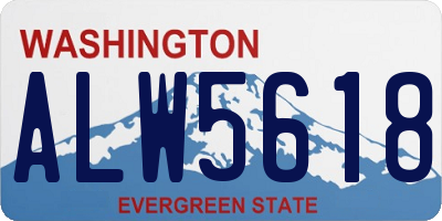 WA license plate ALW5618