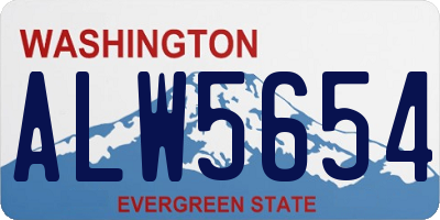WA license plate ALW5654