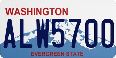 WA license plate ALW5700