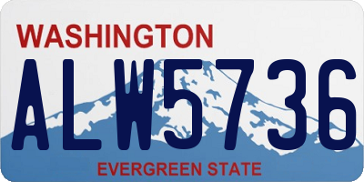 WA license plate ALW5736