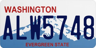 WA license plate ALW5748