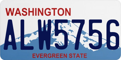 WA license plate ALW5756