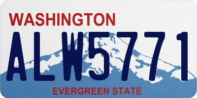 WA license plate ALW5771