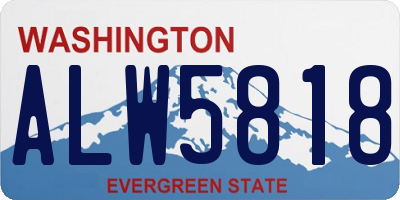 WA license plate ALW5818