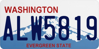 WA license plate ALW5819