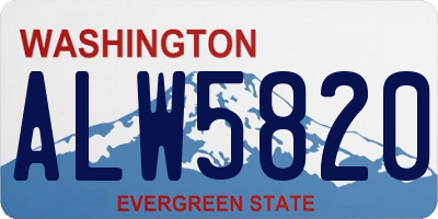 WA license plate ALW5820