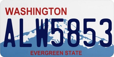 WA license plate ALW5853