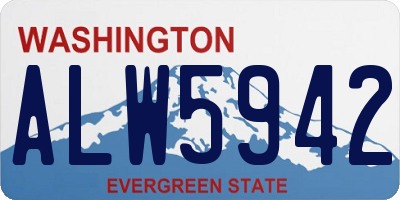 WA license plate ALW5942