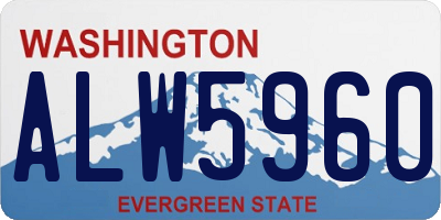 WA license plate ALW5960