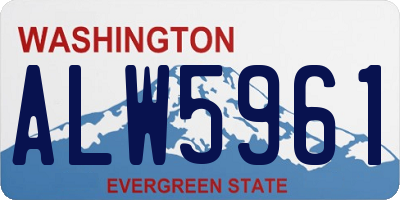 WA license plate ALW5961