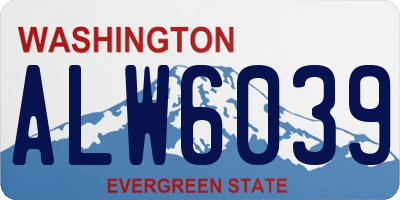 WA license plate ALW6039