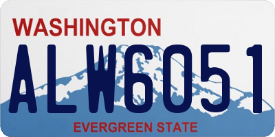 WA license plate ALW6051