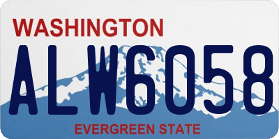 WA license plate ALW6058