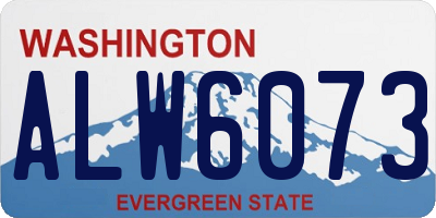 WA license plate ALW6073