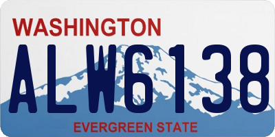WA license plate ALW6138