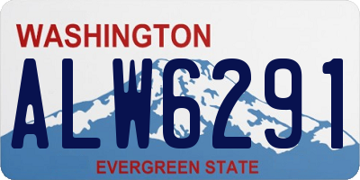 WA license plate ALW6291