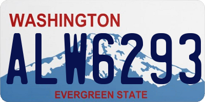 WA license plate ALW6293