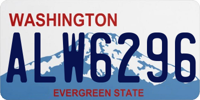 WA license plate ALW6296