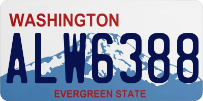 WA license plate ALW6388