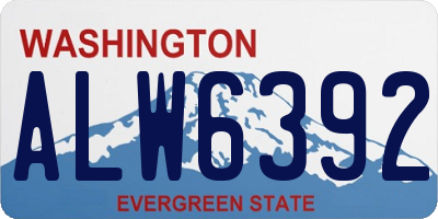 WA license plate ALW6392