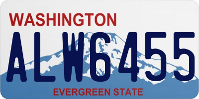 WA license plate ALW6455