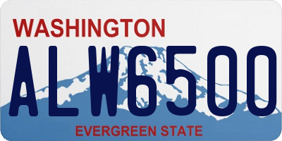 WA license plate ALW6500