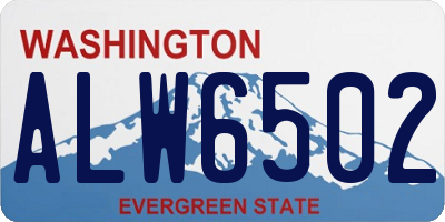 WA license plate ALW6502