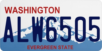 WA license plate ALW6505