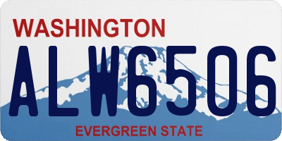 WA license plate ALW6506